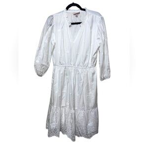 Knox Rose Bishop 3/4 sleeve eyelet dress. Worn once.